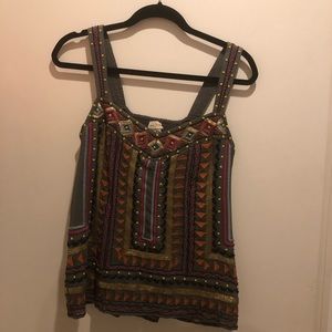 ANTHROPOLOGIE embroidered dressy tank